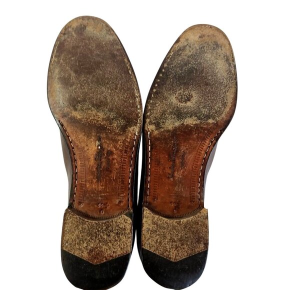 Vintage 1980s Ferragamo Men’s Brown Leather Penny Loafers Made in Italy 11.5D - Picture 3 of 13
